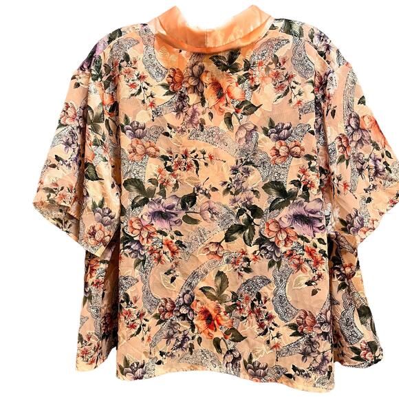 Vintage Victoria Secret Gold Label  Floral Pink Pajama Sleep Top - Picture 12 of 12